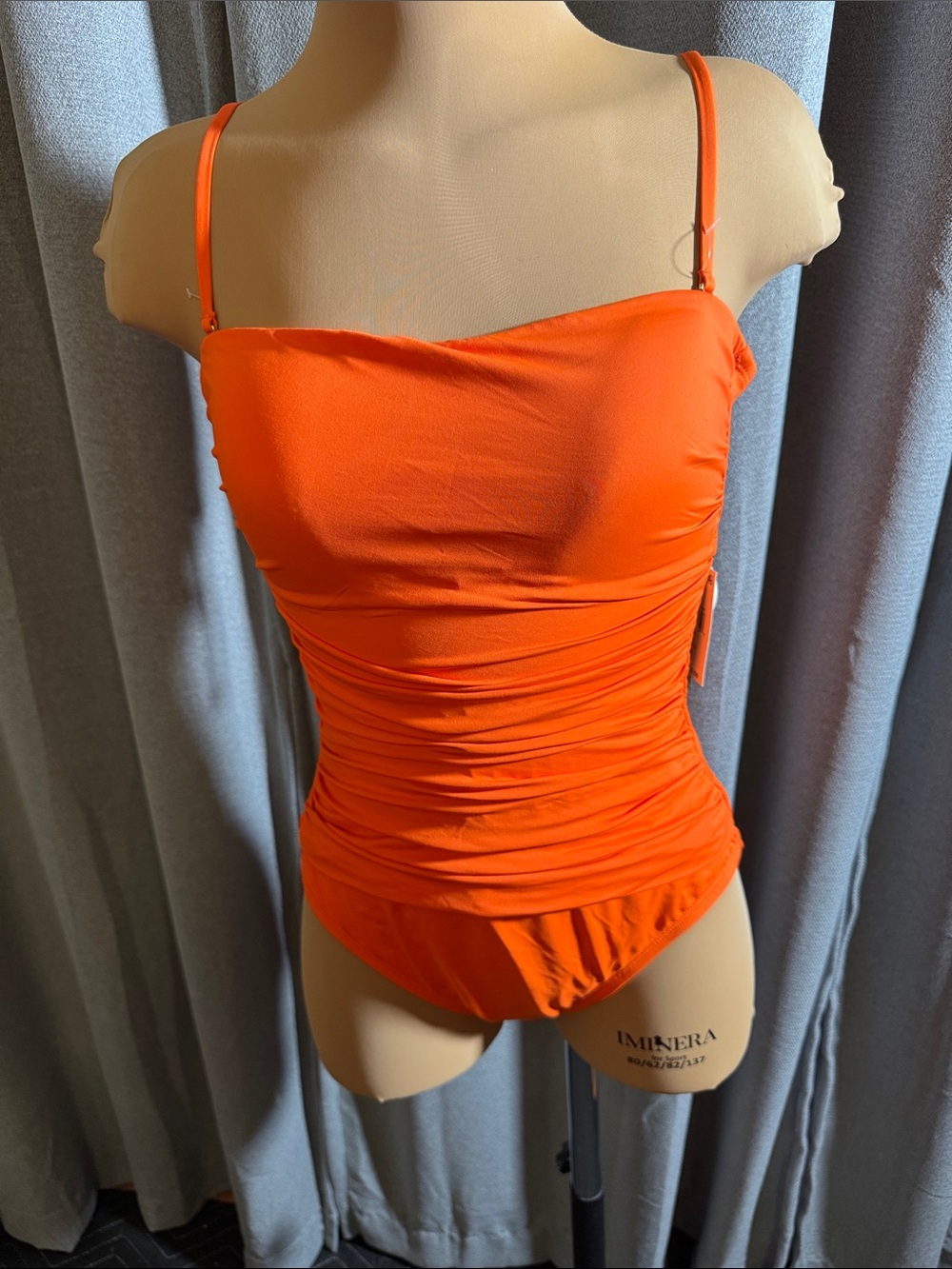 LA BLANCA Tummy ControlOrange Ruched One-Piece Swimsuit